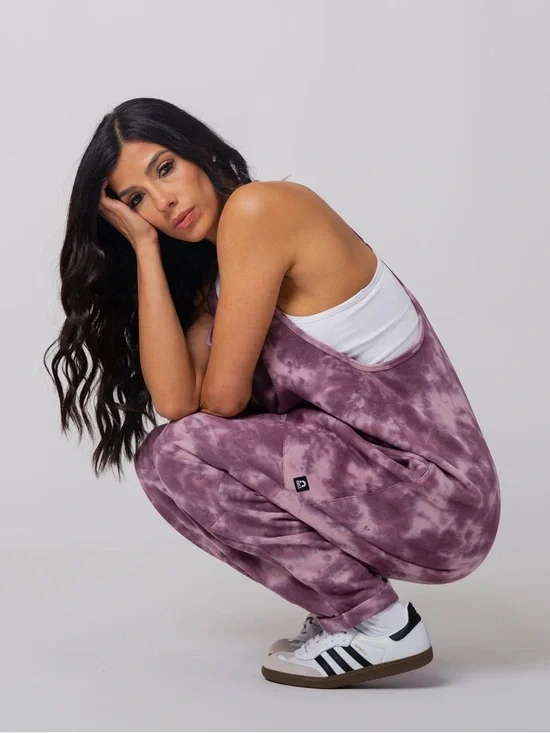 Rags Purple Tie Dye Women's Tank Romper Size Large - Picture 4 of 13